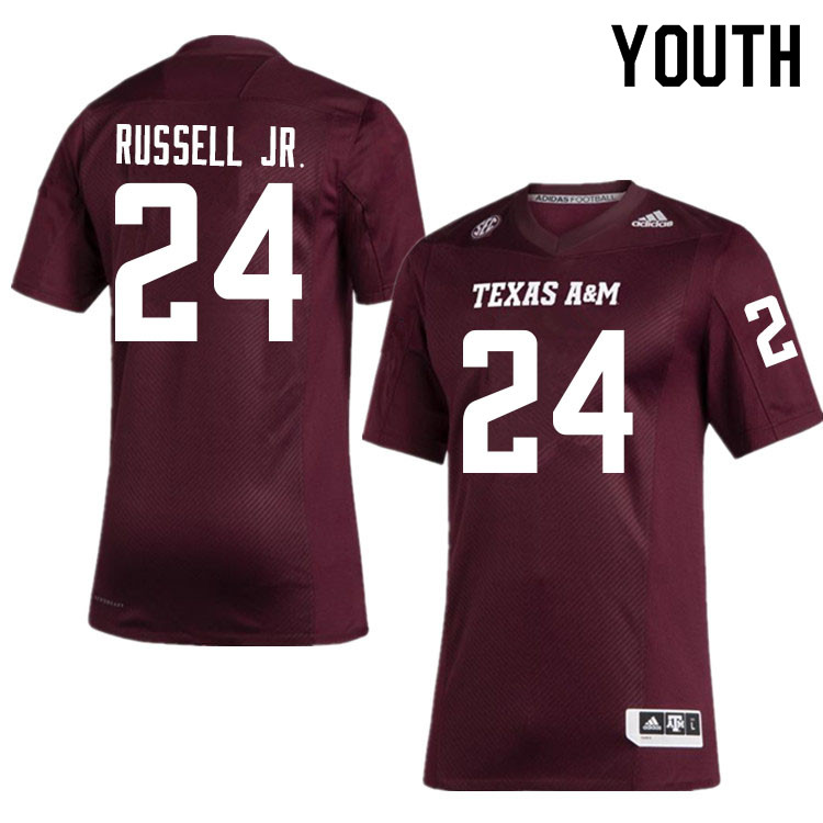 Youth #24 Chris Russell Jr. Texas A&M Aggies College Football Jerseys Sale-Maroon